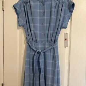 Calvin Klein plaid shirt dress.